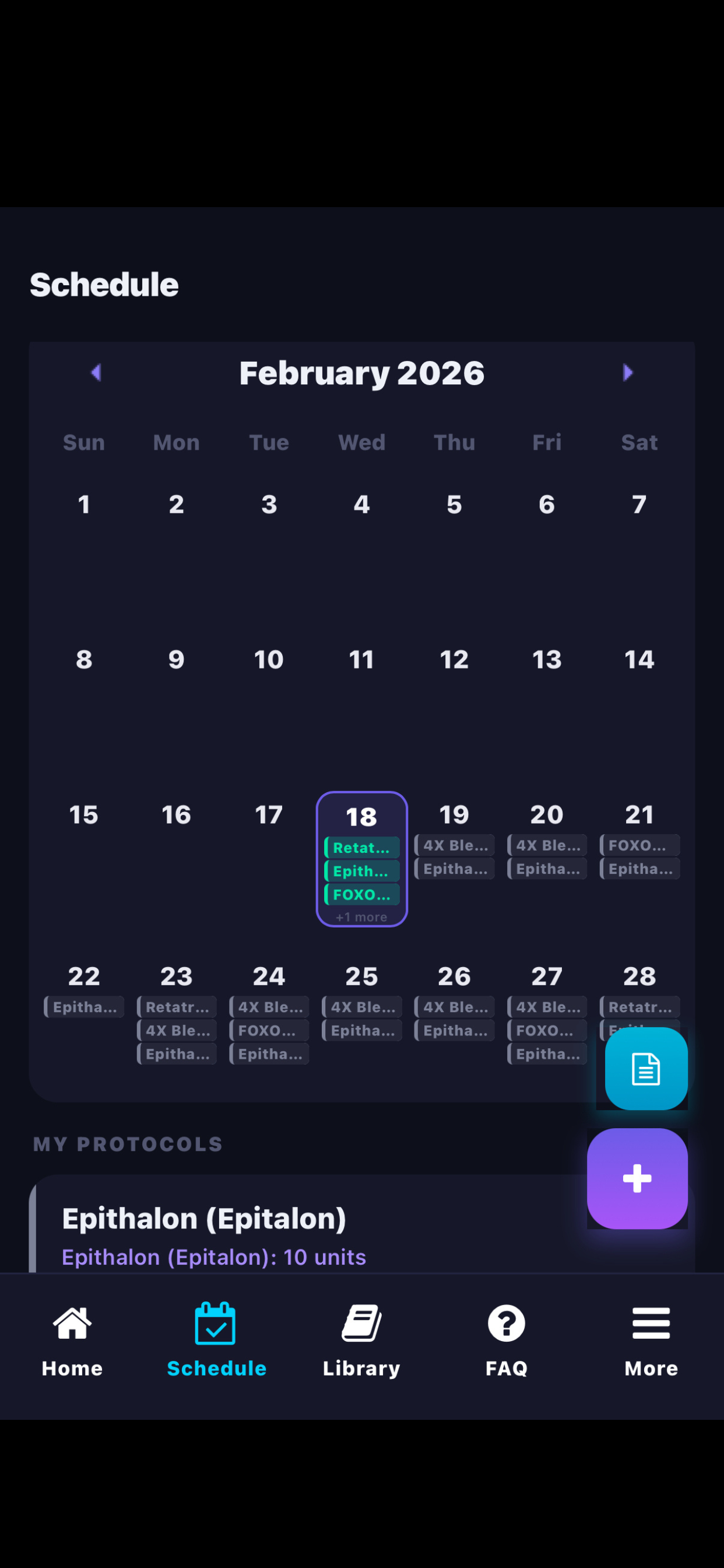 Peptide Calendar Schedule